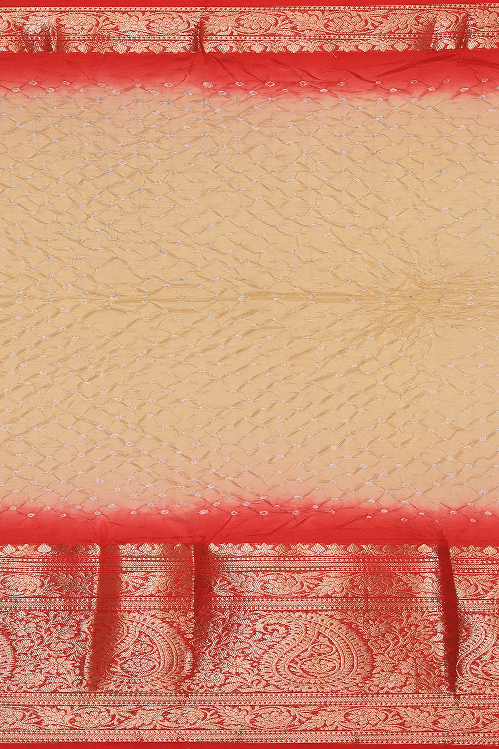 Image of Bandhani Beige Saree