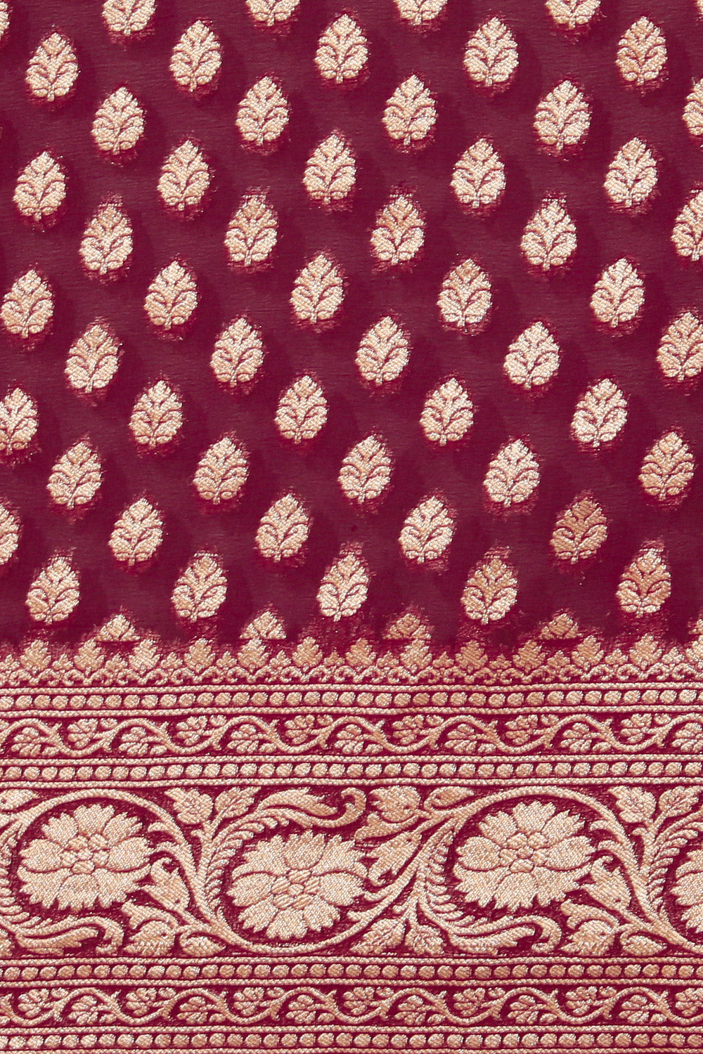 Collection of Banarasi Georgette Deep-Wine Violet Saree in a gallery layout