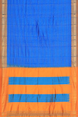 Image of Narayanpet Silk Blue Saree