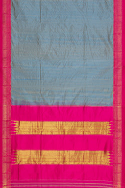 Image of Narayanpet Silk Blue Saree