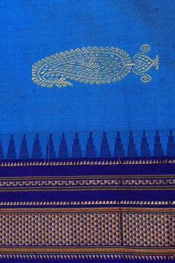 Image of Narayanpet Silk Blue Saree