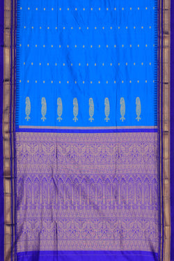 Image of Narayanpet Silk Blue Saree