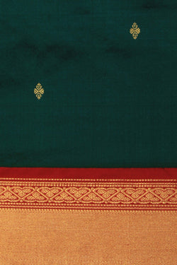 Image of Narayanpet Silk Leaf Green Saree