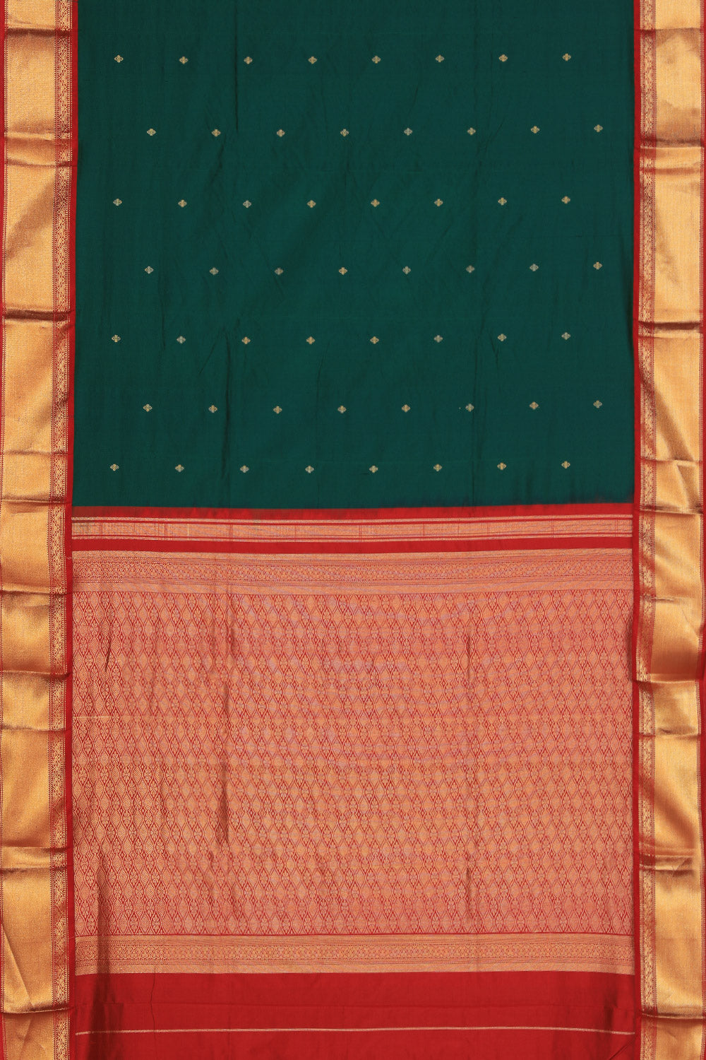 Narayanpet Silk Leaf Green Saree