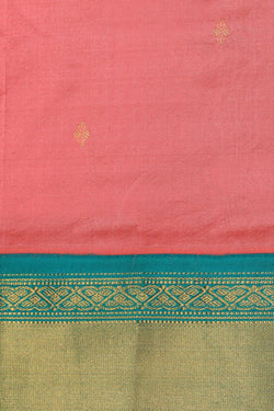 Image of Narayanpet Silk Coral Pink Saree