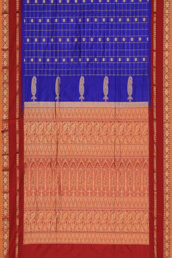 Image of Narayanpet Silk Blue Saree