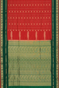 Image of Narayanpet Silk Red Saree