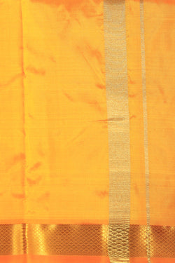 Image of Kanchi Silk Traditional Orange Dhoti With Kanduva (8 X 4)