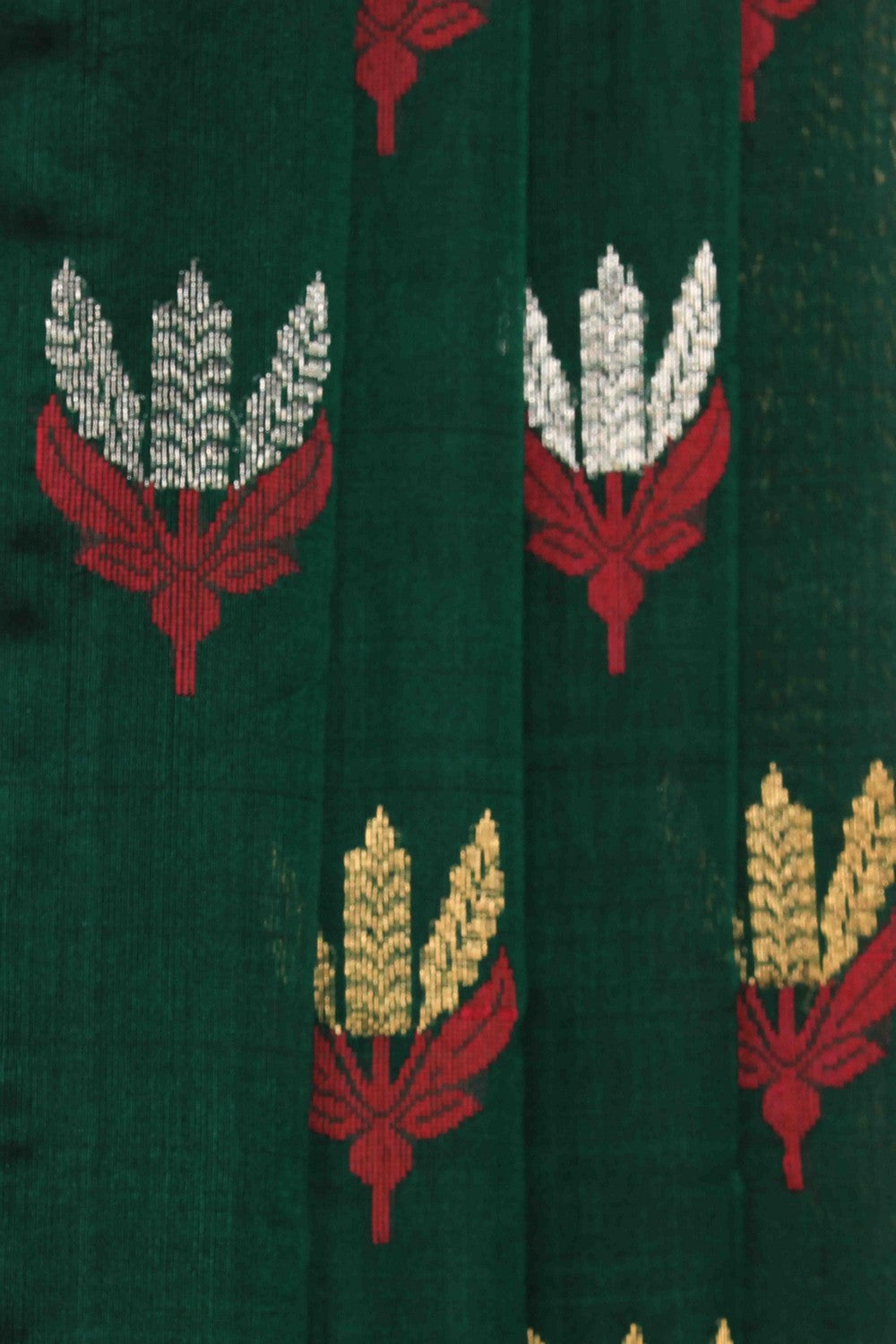 Chanderi Leaf Green Saree