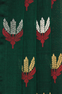 Image of Chanderi Leaf Green Saree