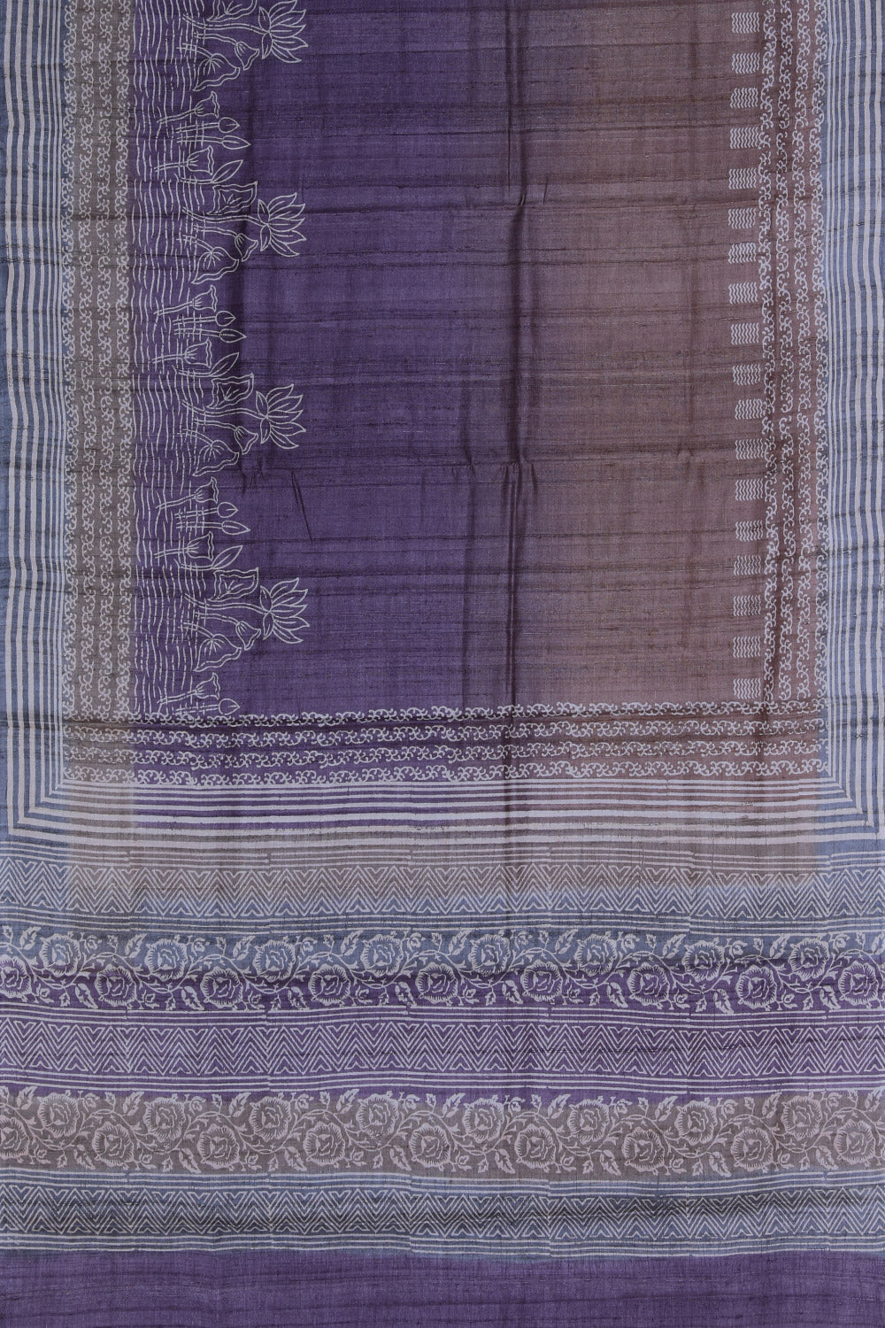 Image of Tussar Silk Purple Saree