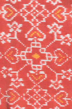 Image of Pochampally Silk Orange Dupatta