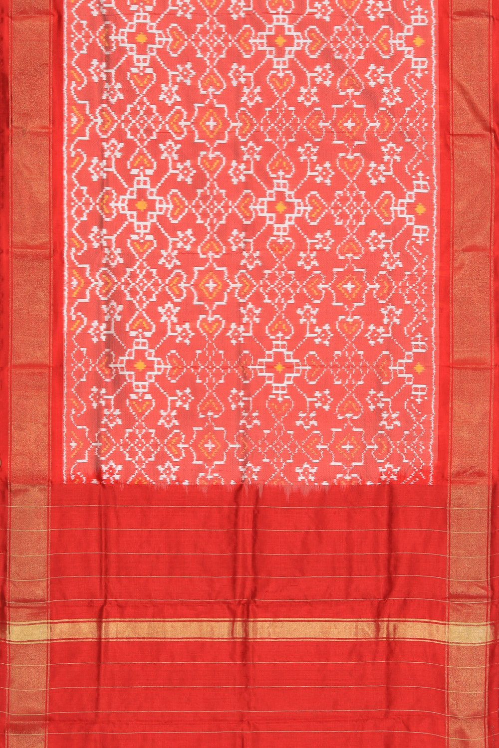 Pochampally Silk Orange Dupatta