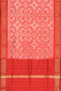 Image of Pochampally Silk Orange Dupatta