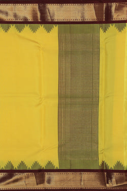 Image of Kanchi Silk Yellow Dhoti With Kanduva (8 X 4)