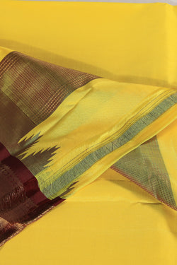 Image of Kanchi Silk Yellow Dhoti With Kanduva (8 X 4)