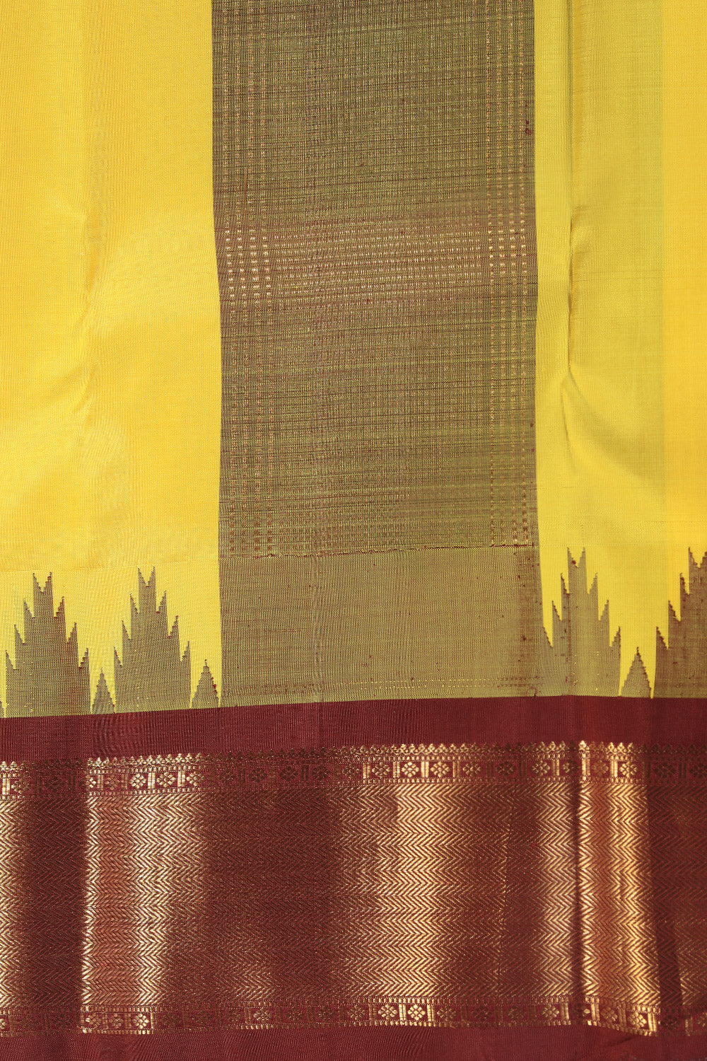 Image of Kanchi Silk Yellow Dhoti With Kanduva (8 X 4)