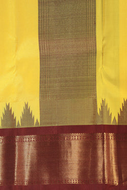 Image of Kanchi Silk Yellow Dhoti With Kanduva (8 X 4)