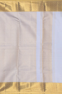 Image of Kanchi Silk Off-White Dhoti With Kanduva (8 X 4)