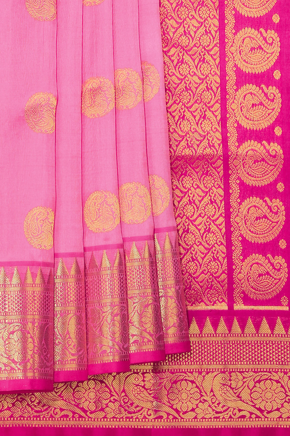 Collection of Venkatagiri Silk Lotus Pink Saree in a gallery layout