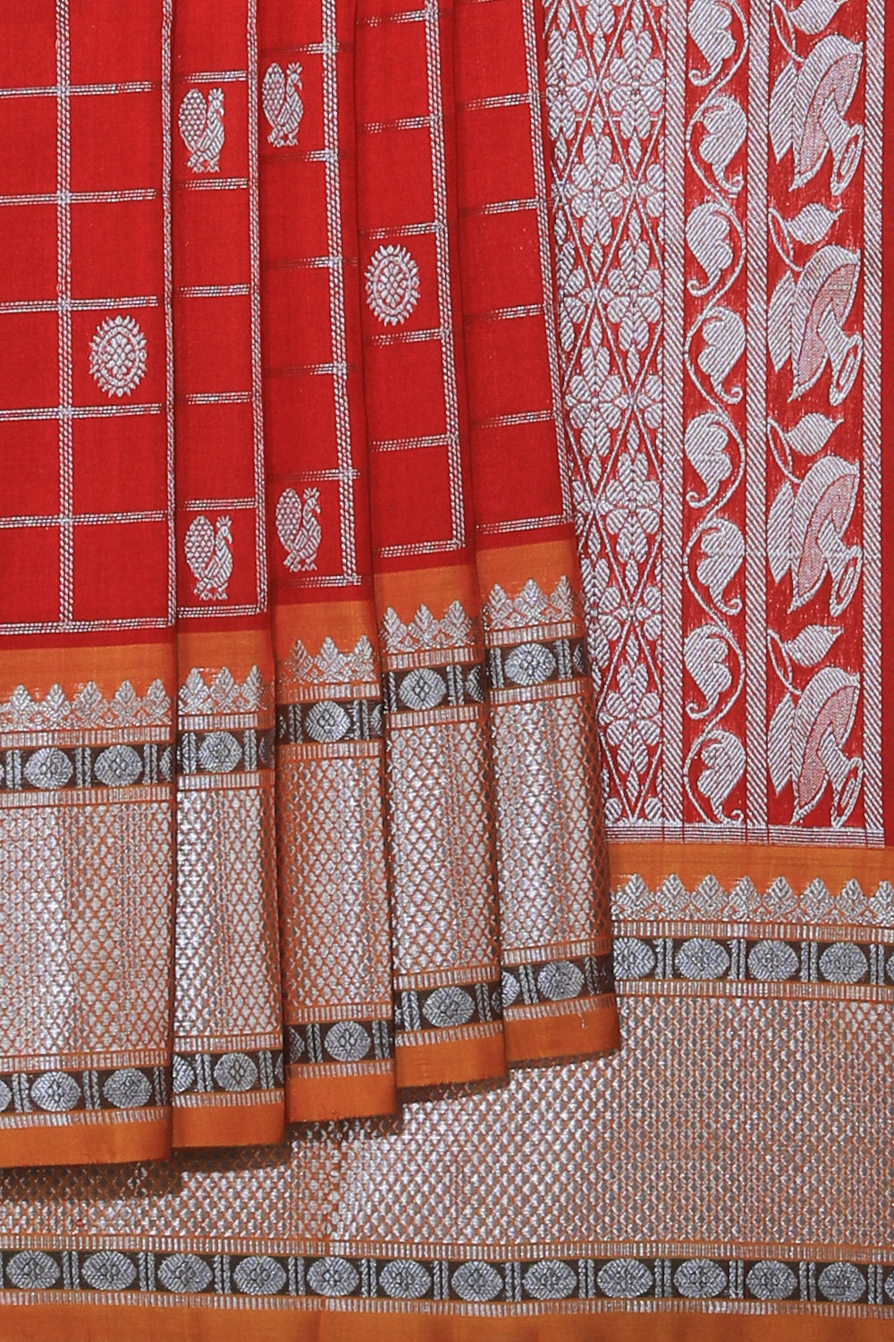 Venkatagiri Silk Red Saree