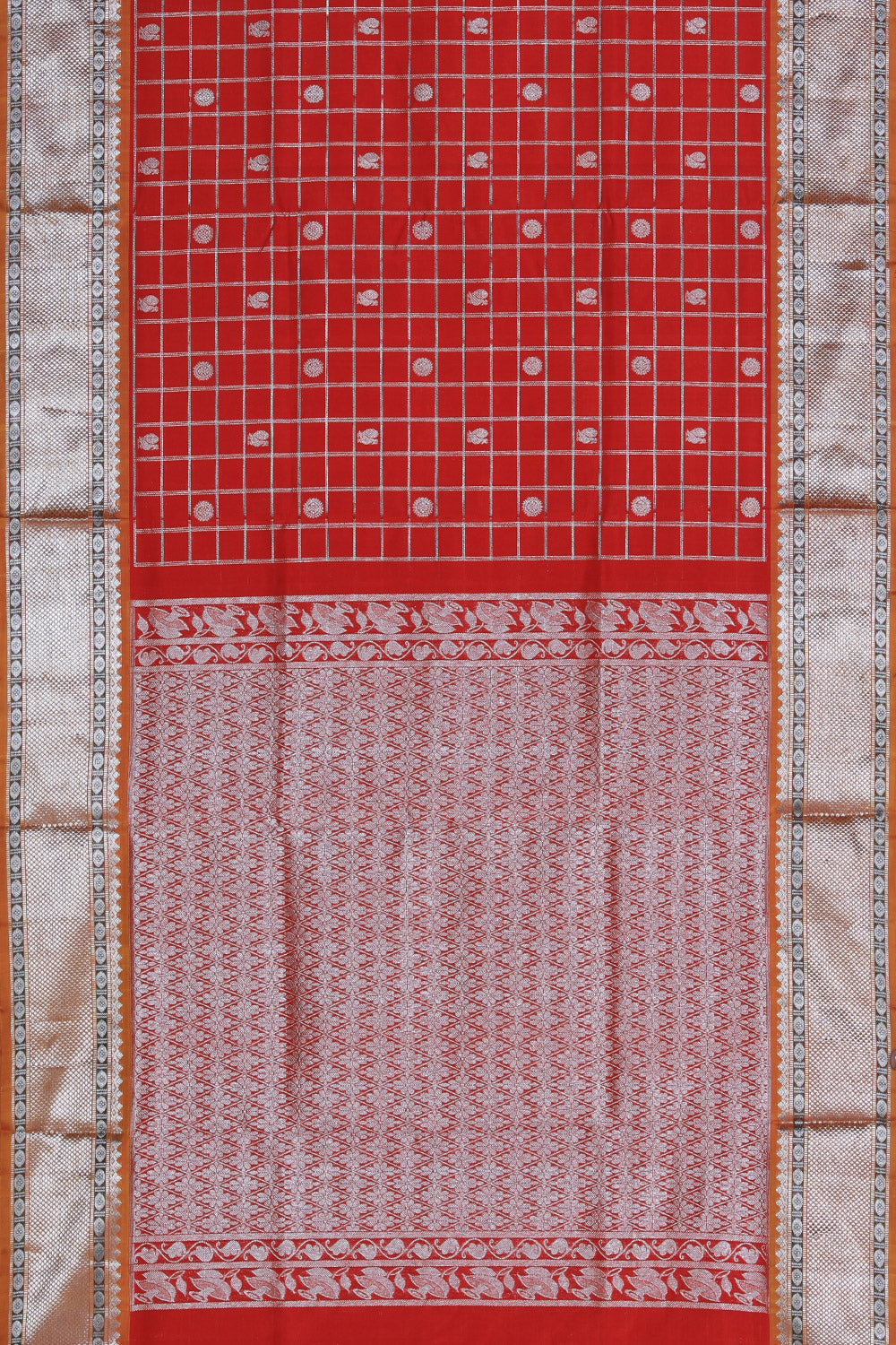 Venkatagiri Silk Red Saree