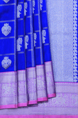 Image of Venkatagiri Silk Royal Blue Saree