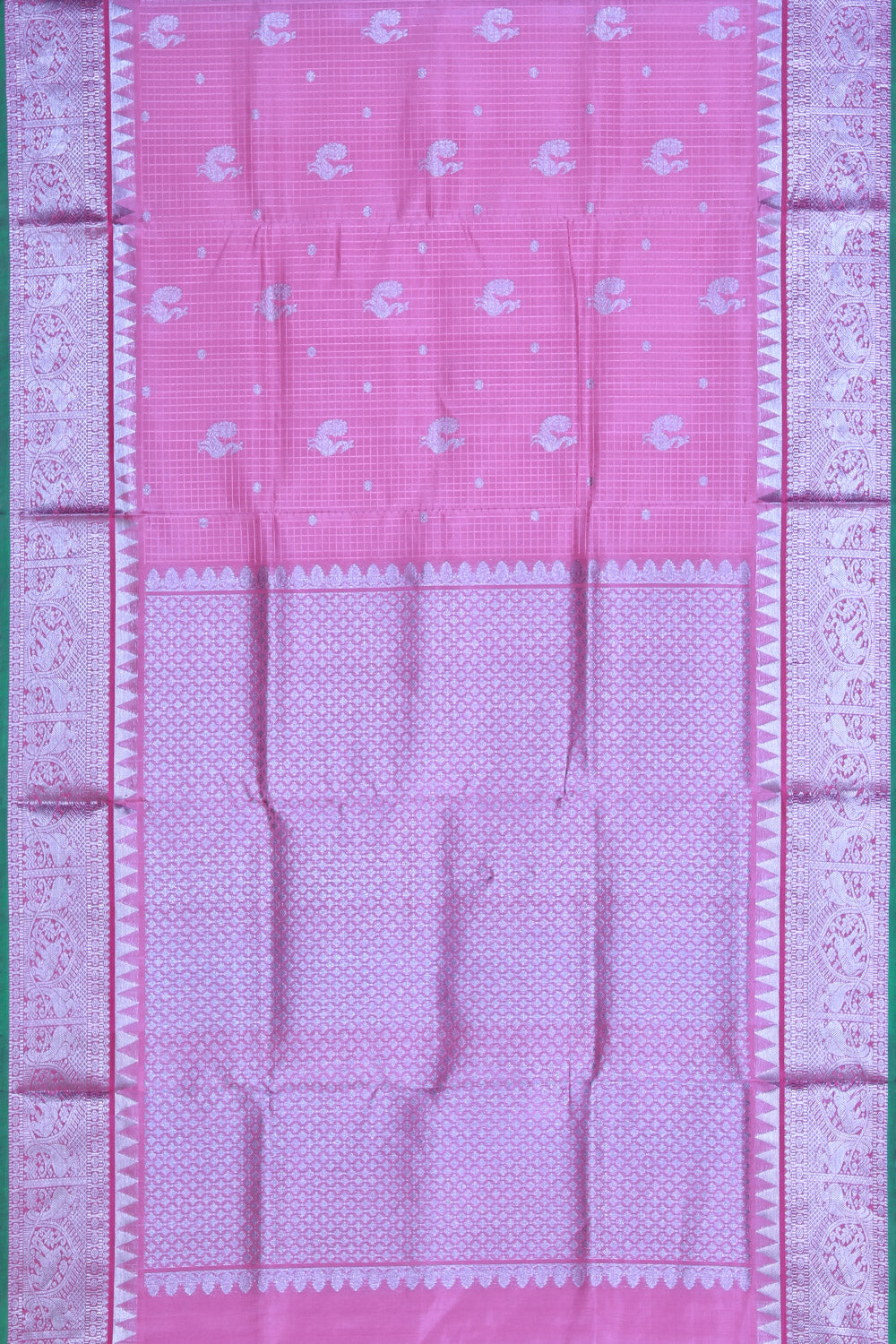 Collection of Venkatagiri Silk Pink Saree in a gallery layout