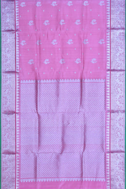 Collection of Venkatagiri Silk Pink Saree in a gallery layout