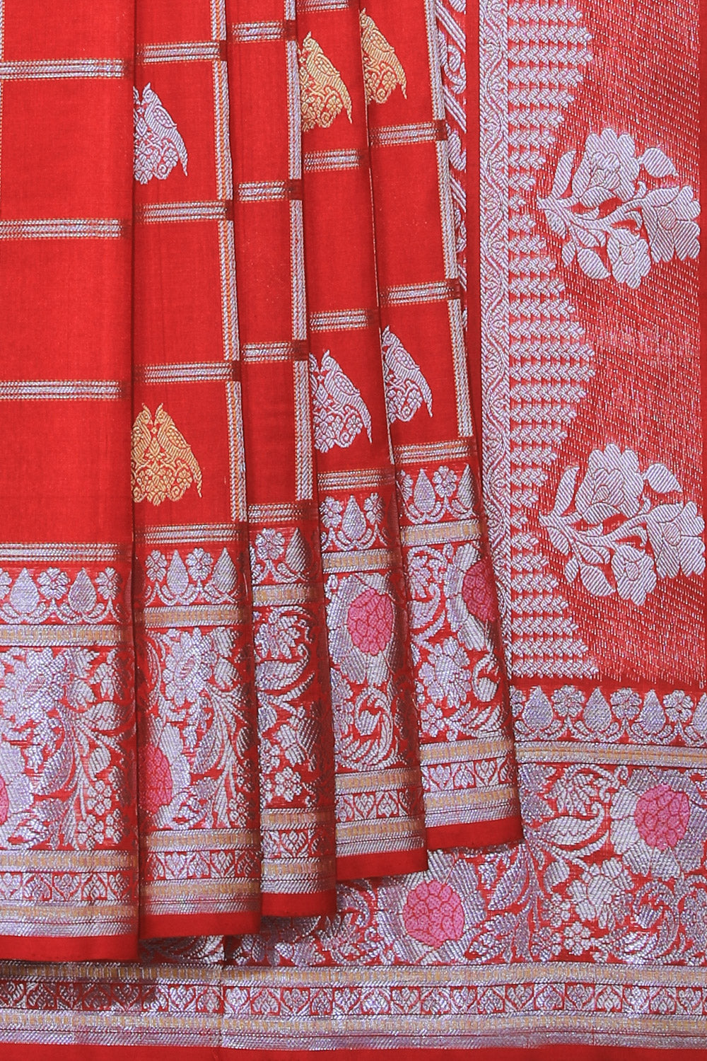 Venkatagiri Silk Red Saree