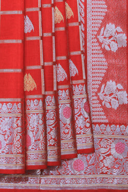 Image of Venkatagiri Silk Red Saree