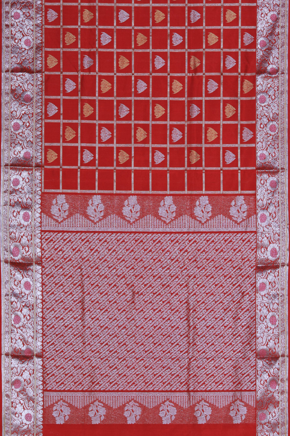 Venkatagiri Silk Red Saree