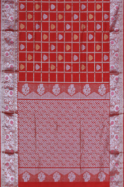 Image of Venkatagiri Silk Red Saree