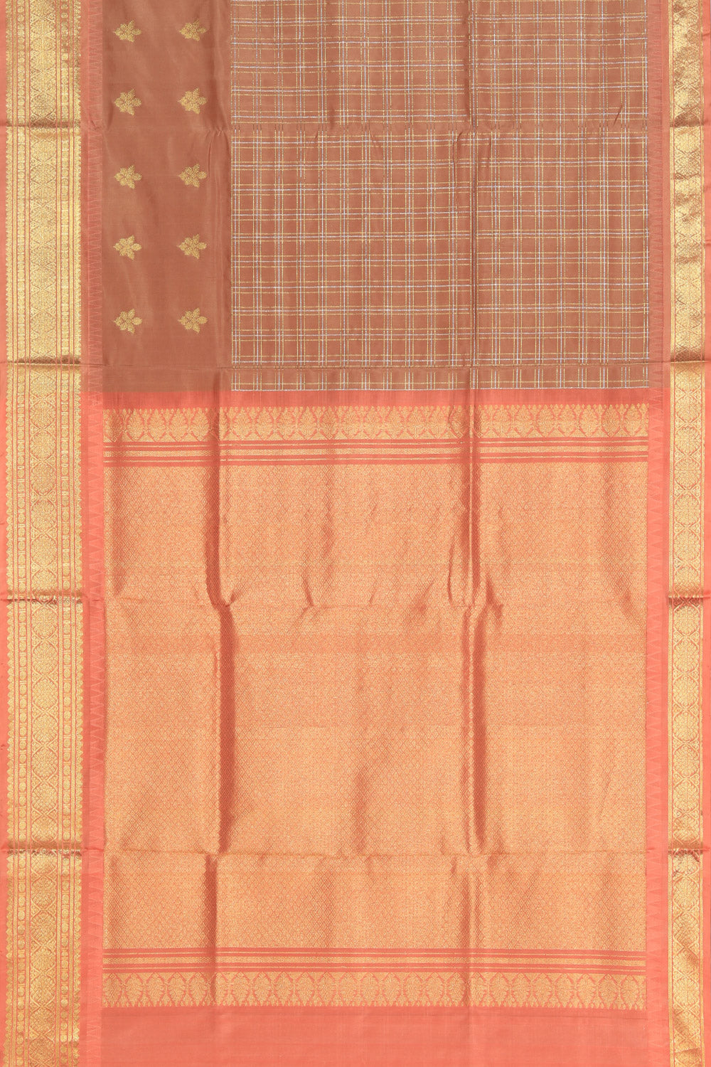 Collection of Venkatagiri Silk Beige Saree in a gallery layout