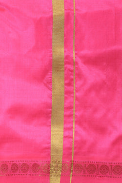 Collection of Kanchi Silk Pink Dhoti With Kanduva (8 X 4) in a gallery layout