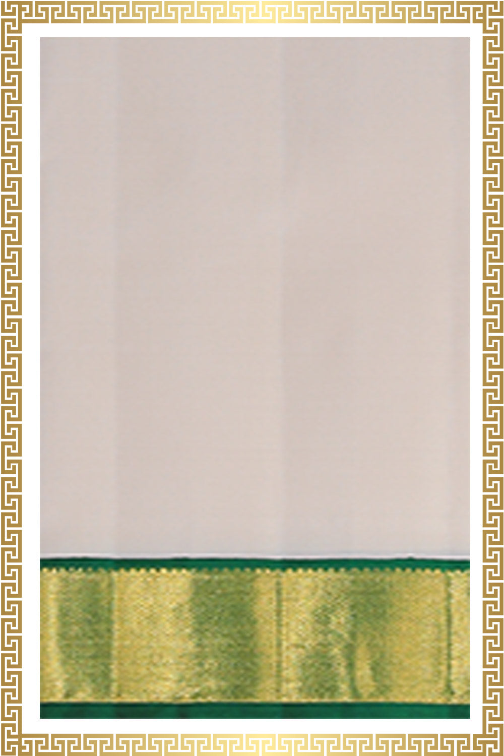 Collection of Arani Silk Off-White Dhoti With Kanduva (8 X 4) in a gallery layout