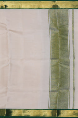 Collection of Arani Silk Off-White Dhoti With Kanduva (8 X 4) in a gallery layout