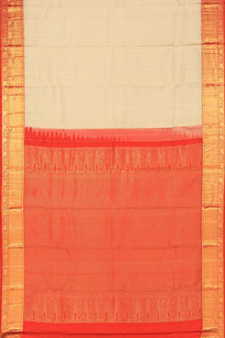 Image of Kanchipattu Brocade Off-White Saree