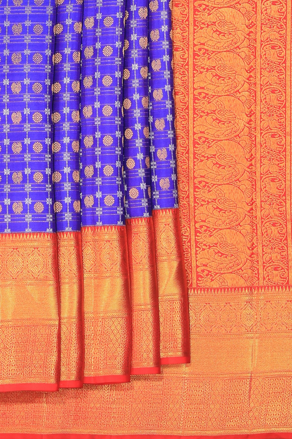 Image of Kanchipattu Brocade Royal Blue Saree