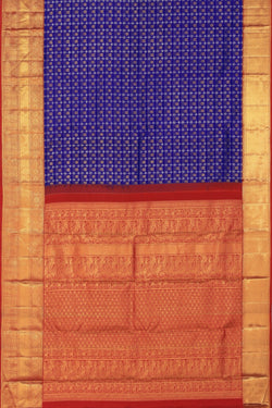 Image of Kanchipattu Brocade Royal Blue Saree