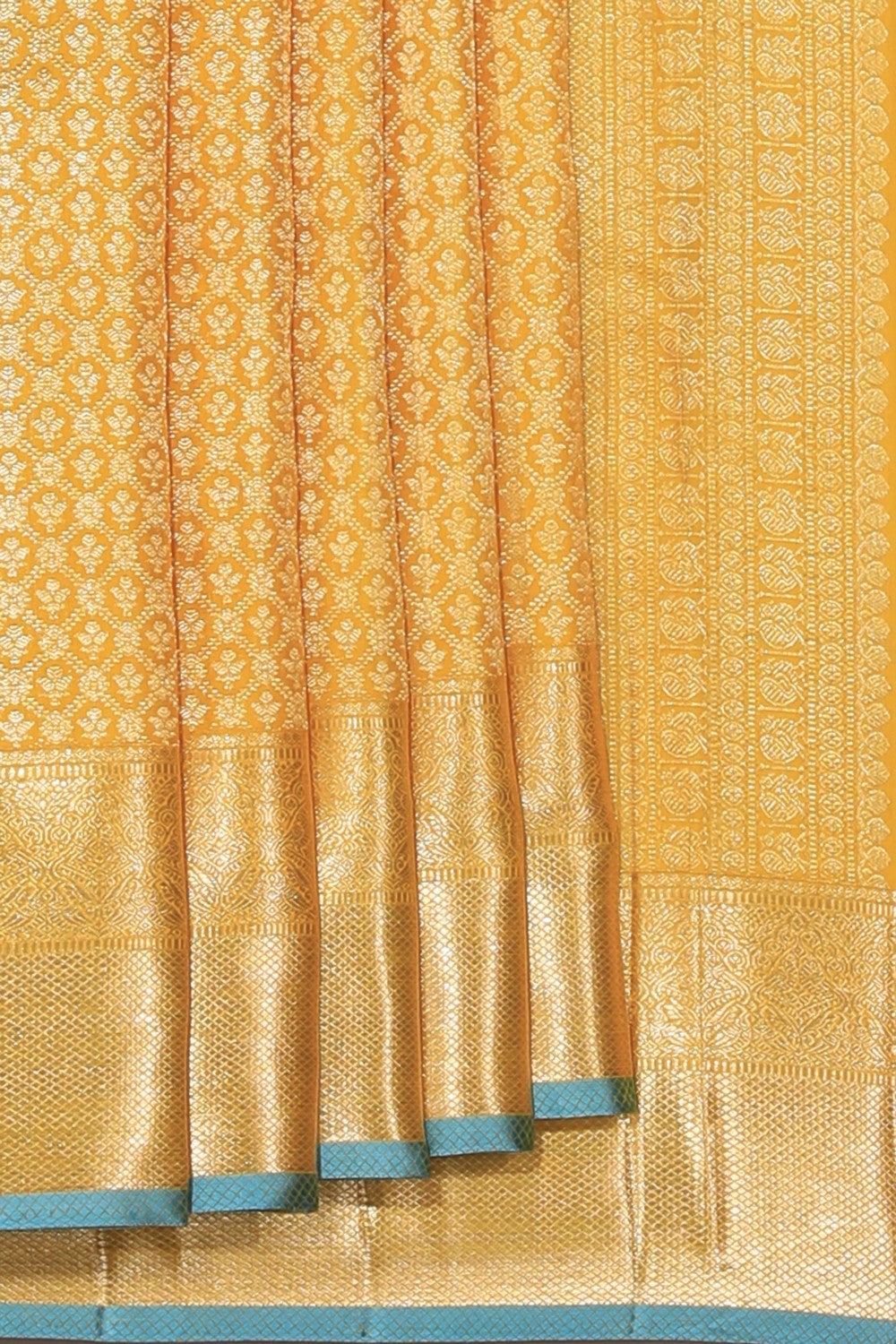 Kanchipattu Brocade Yellow Saree