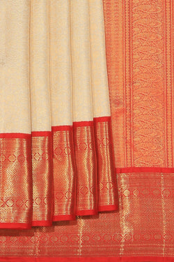 Collection of Kanchipattu Brocade Off-White Saree in a gallery layout