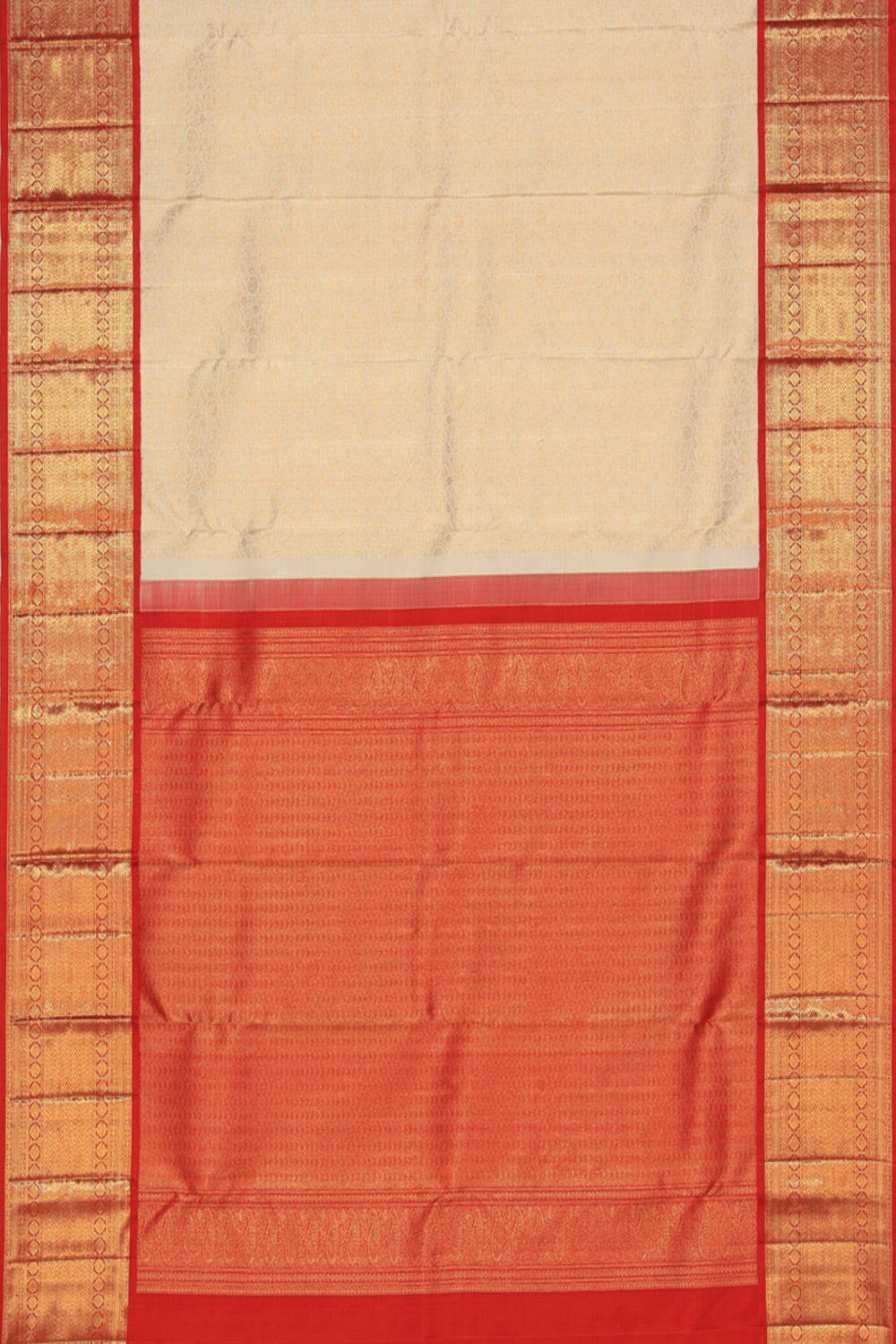 Collection of Kanchipattu Brocade Off-White Saree in a gallery layout