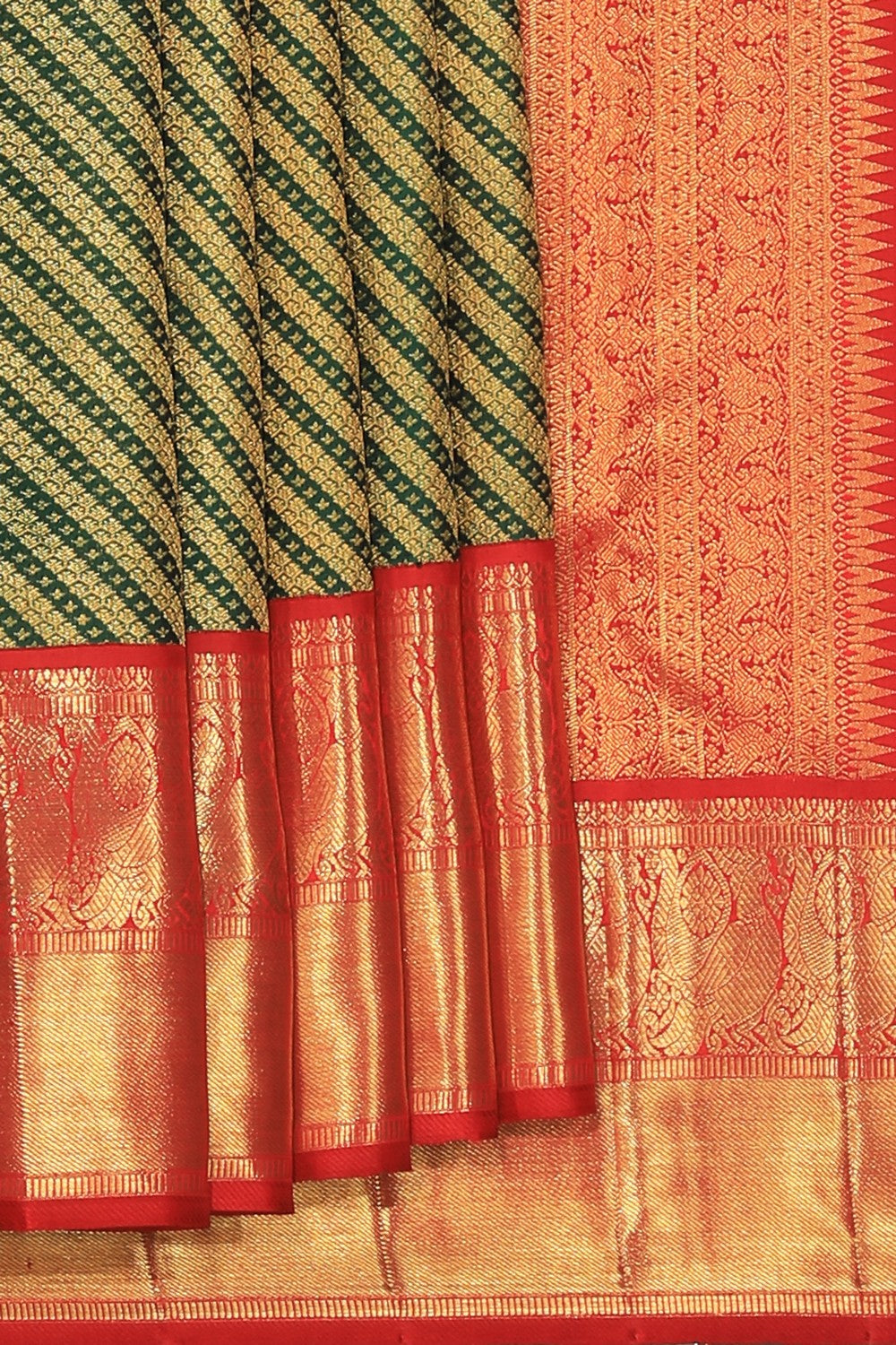 Kanchipattu Brocade Green Saree