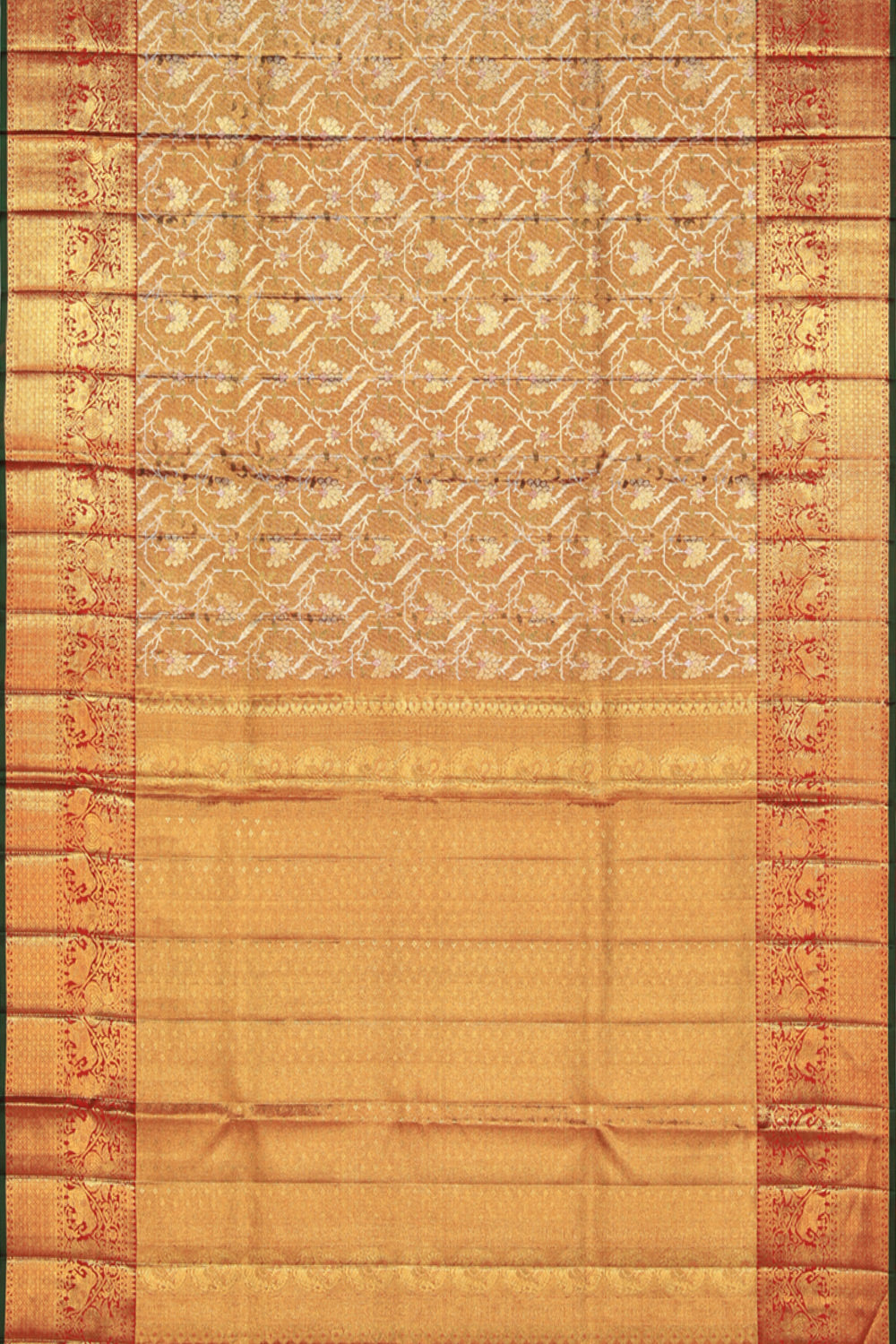 Kanchipattu Tissue Brocade Gold Saree