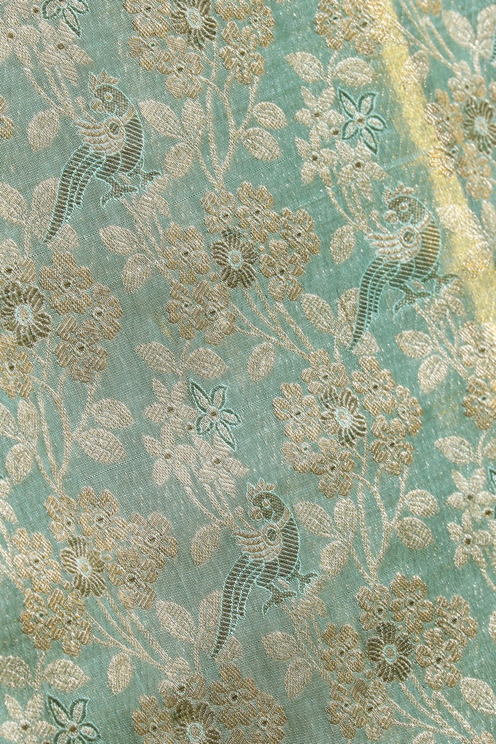 Kanchipattu Tissue Brocade Sea Green Saree