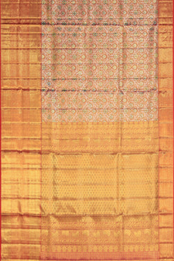 Image of Kanchipattu Tissue Brocade Gold Pink Saree