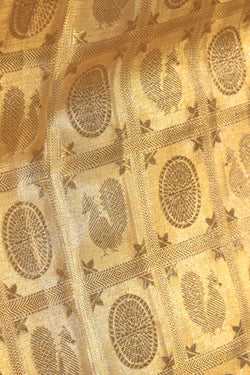 Image of Kanchipattu Tissue Brocade Gold Saree