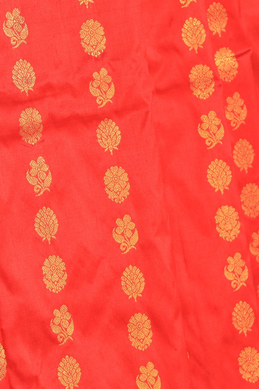 Kanchipattu Red Pavada Unstitched Set