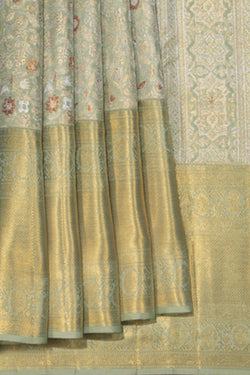 Image of Kanchipattu Tissue Brocade Sea-Green Saree